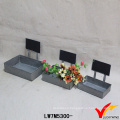 Square Vintage Retro Galvanized Sheet Metal Chalk Board Planter Boxes